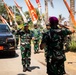 Members of the Indonesian National Armed Forces attend a ribbon cutting ceremony at the newly refurbished school in Palangan, Indonesia during Super Garuda Shield