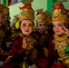 Children from Palangan, Indonesia prepare for their dance routine in celebration of their newly refurbished school during Super Garuda Shield