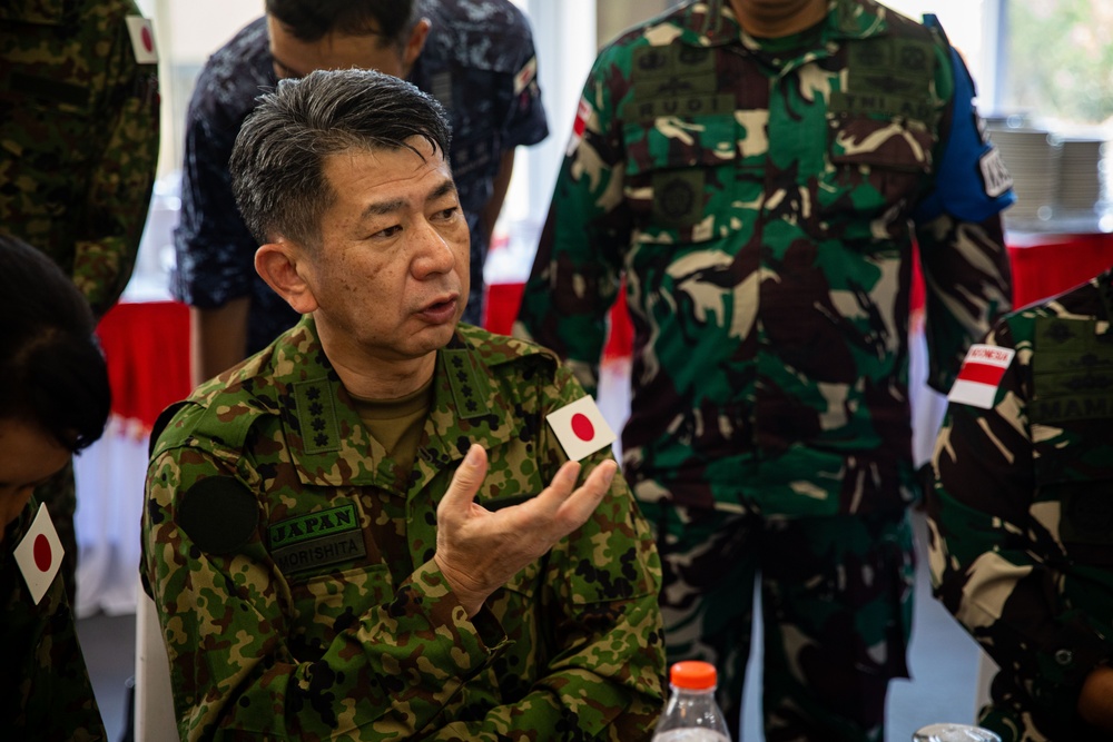 The Japanese Self Defense Force’s General Morishita attends a lunch and observes the amphibious live fire training exercise during Super Garuda Shield, Sept. 5, 2024.