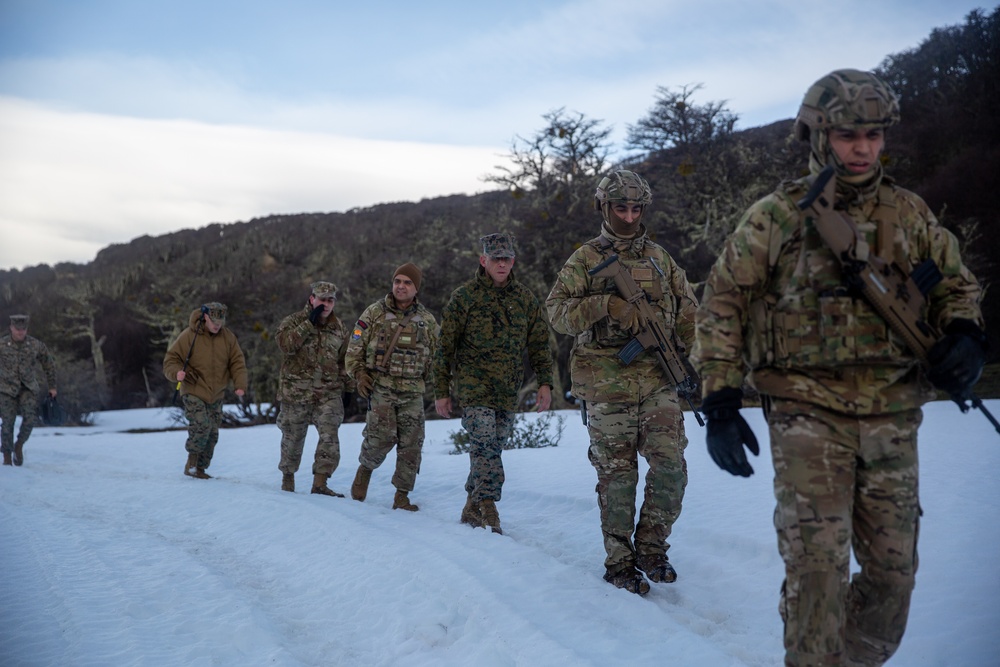 Chilean Marines teach cold-weather shelter building to U.S. Marines during UNITAS LXV
