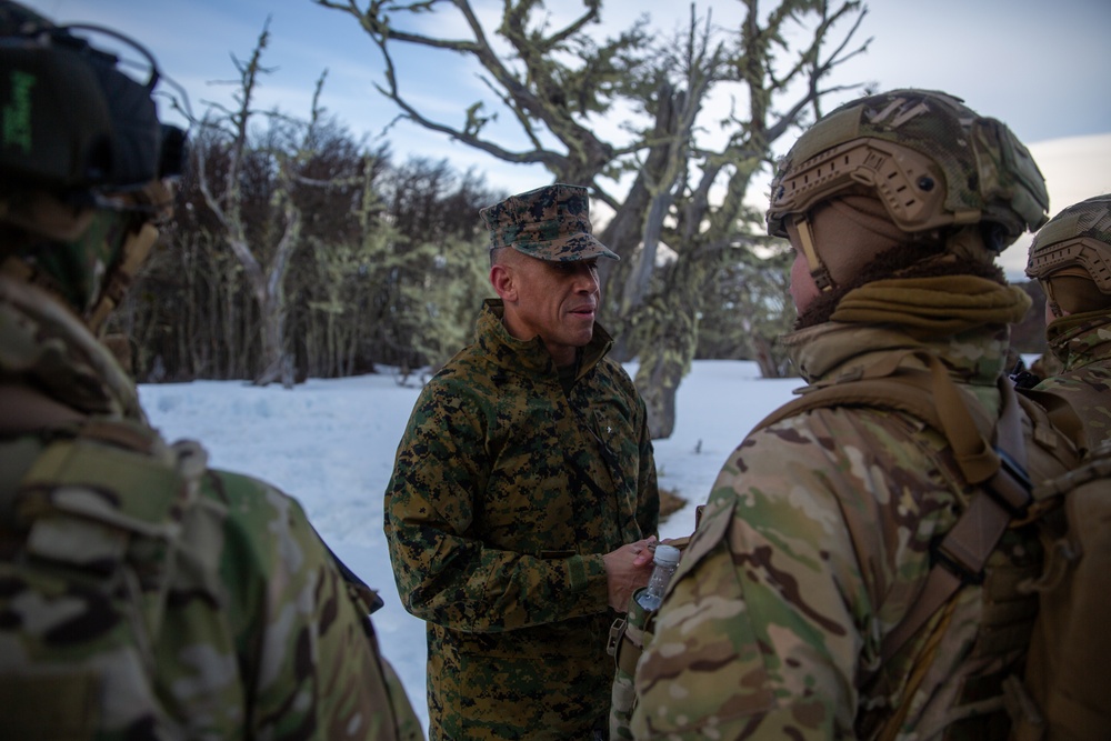 Chilean Marines teach cold-weather shelter building to U.S. Marines during UNITAS LXV