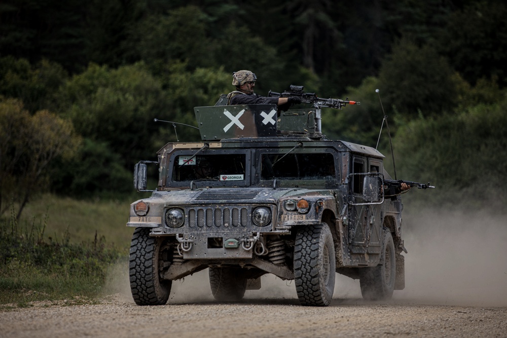 Foreign soldiers train at Saber Junction