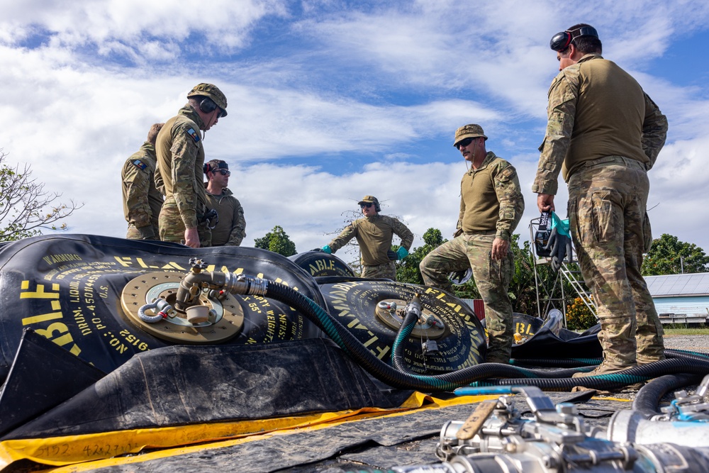 MRF-D 24.3: VMM-268 (Rein.) Marines, ADF service members refuel MV-22B Osprey during Operation Render Safe 2024-2