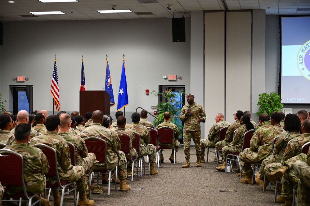 GA ANG Command Chief Dent visits the 165th AW