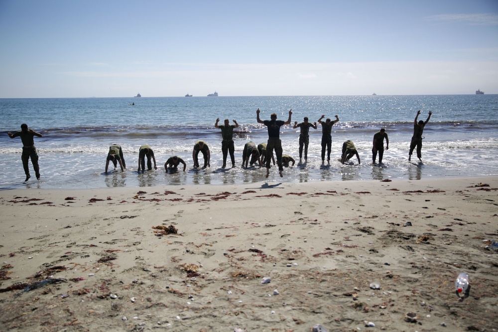 U.S. and Chilean Marines Conduct physical training