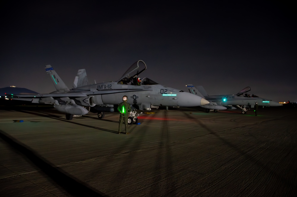 U.S. Marine F/A-18s with VMFA-112 fly into Santiago Chile during Exercise UNITAS LXV