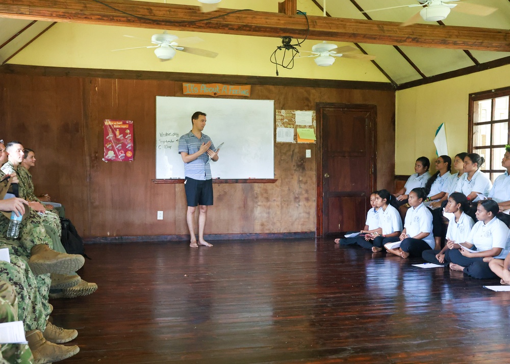 Pacific Partnership 2024-2 Service Members Simulate Mock Interviews with Students at Yap Catholic High School