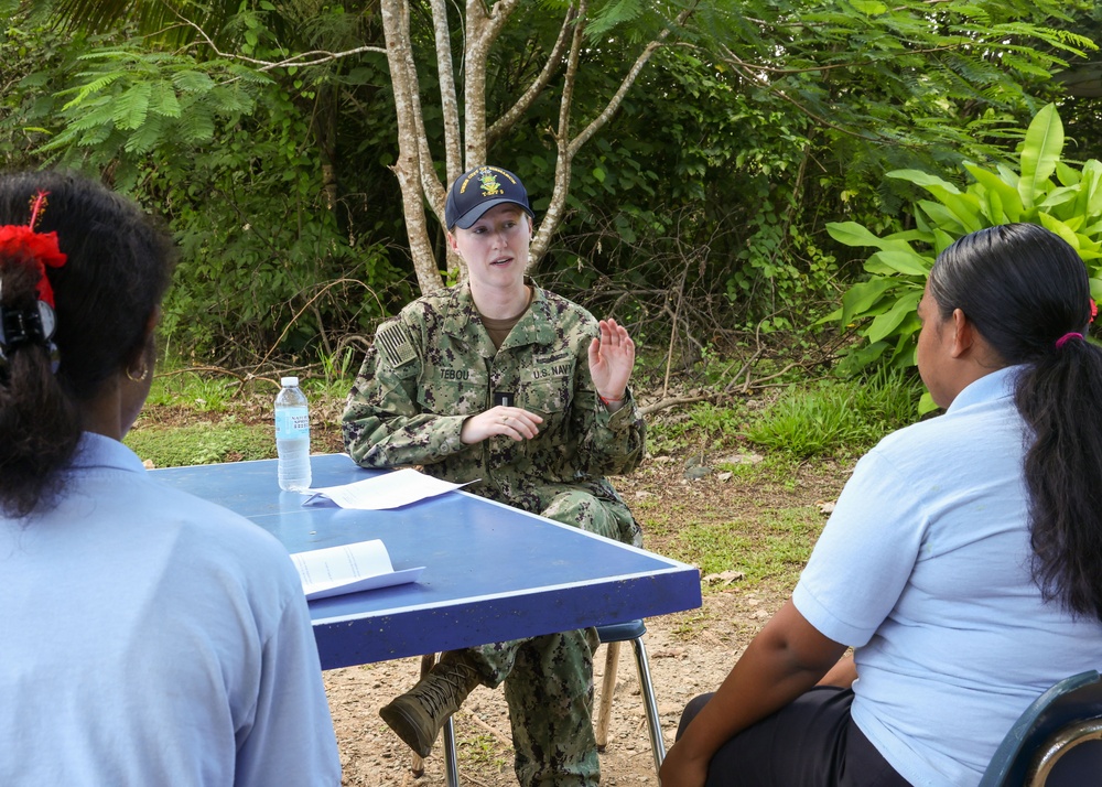 Pacific Partnership 2024-2 Service Members Simulate Mock Interviews with Students at Yap Catholic High School