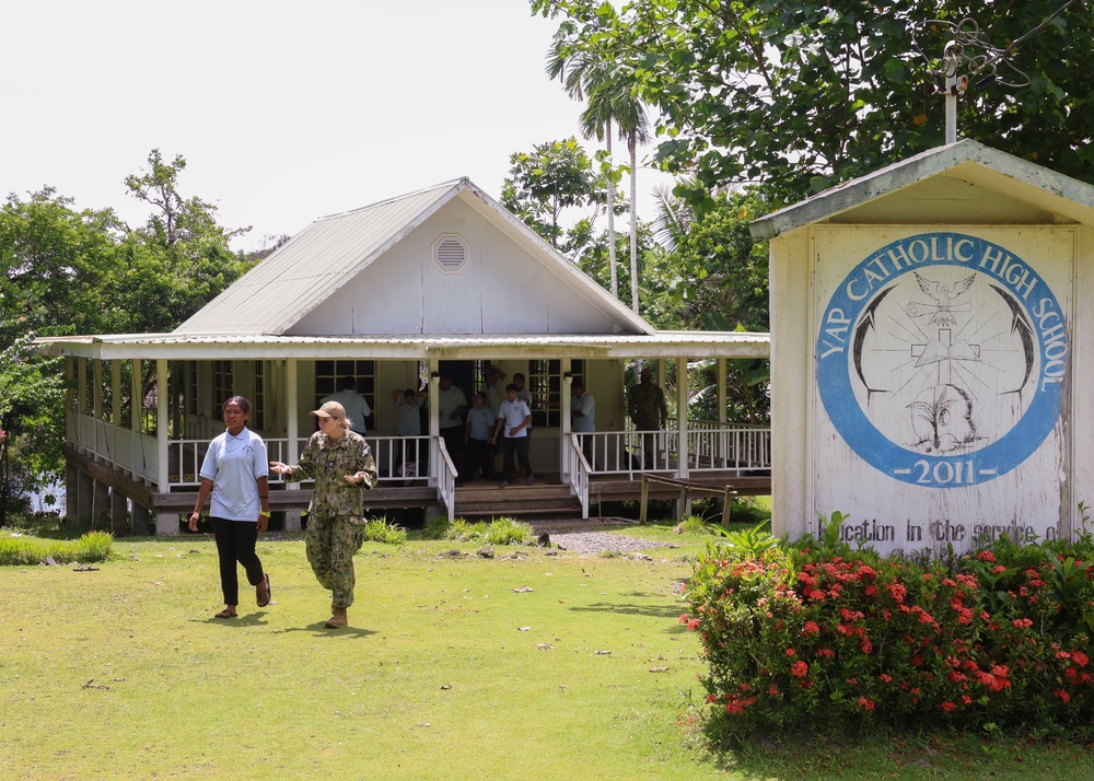 Pacific Partnership 2024-2 Service Members Simulate Mock Interviews with Students at Yap Catholic High School