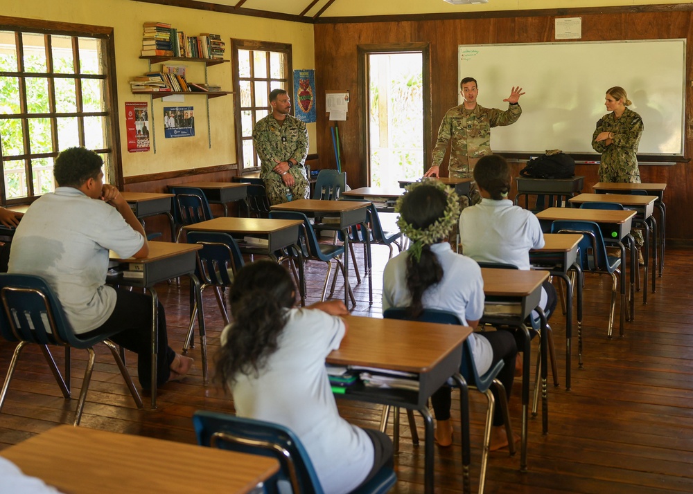 Pacific Partnership 2024-2 Service Members Simulate Mock Interviews with Students at Yap Catholic High School