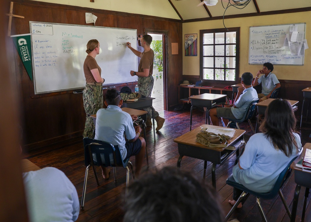 Pacific Partnership 2024-2 Service Members Simulate Mock Interviews with Students at Yap Catholic High School