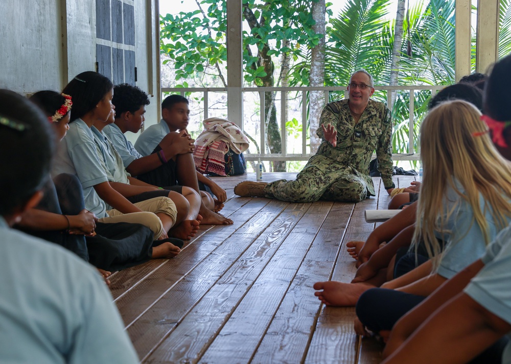 Pacific Partnership 2024-2 Service Members Simulate Mock Interviews with Students at Yap Catholic High School