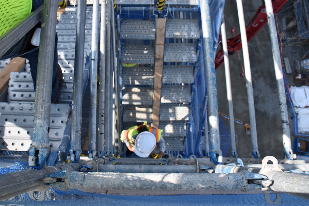 Army engineers place concrete for future barracks on Camp Humphreys, South Korea