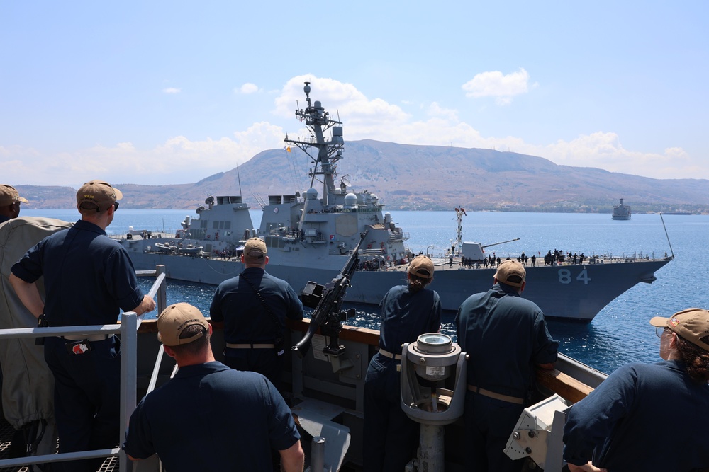 USS Bulkeley Moores Alongside USS Arleigh Burke