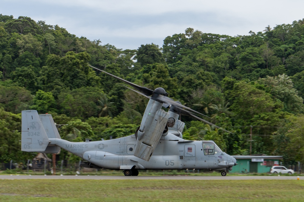 MRF-D 24.3: VMM-268 (Rein.) Marines arrive to Munda International Airport for Operation Render Safe 2024-2