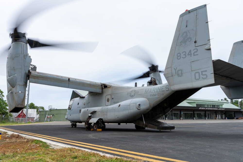 MRF-D 24.3: VMM-268 (Rein.) Marines arrive to Munda International Airport for Operation Render Safe 2024-2