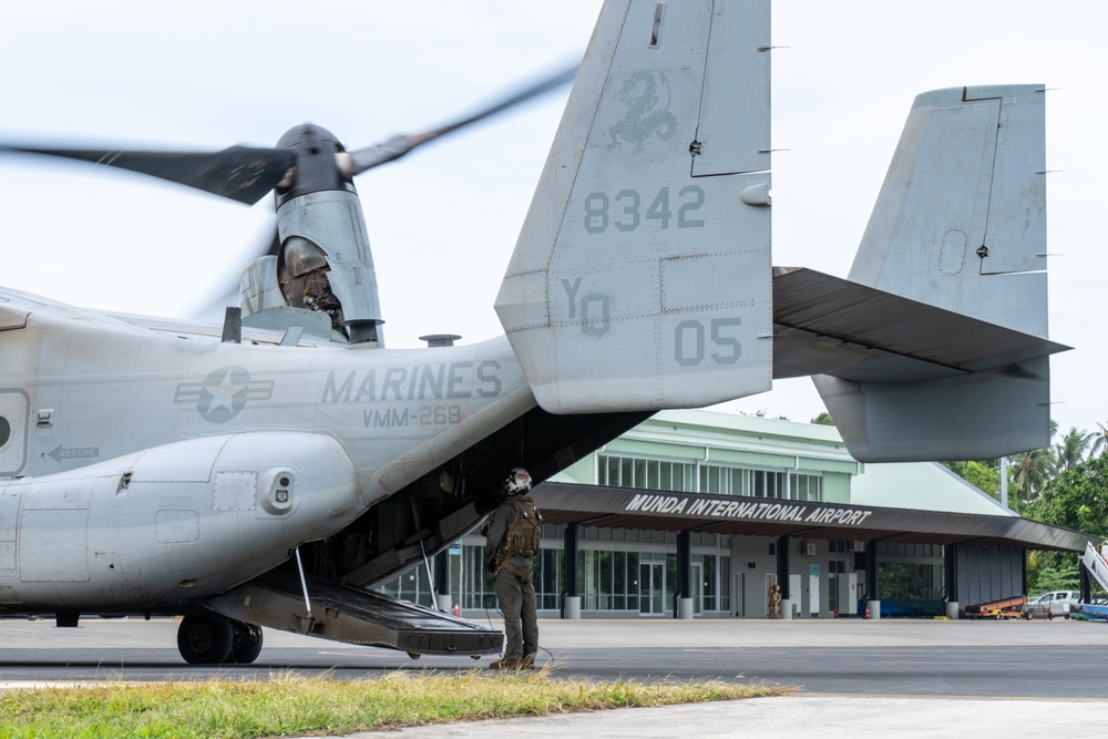 MRF-D 24.3: VMM-268 (Rein.) Marines arrive to Munda International Airport for Operation Render Safe 2024-2