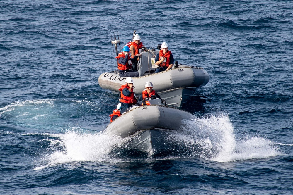 USS Daniel Inouye conducts small-boat operations