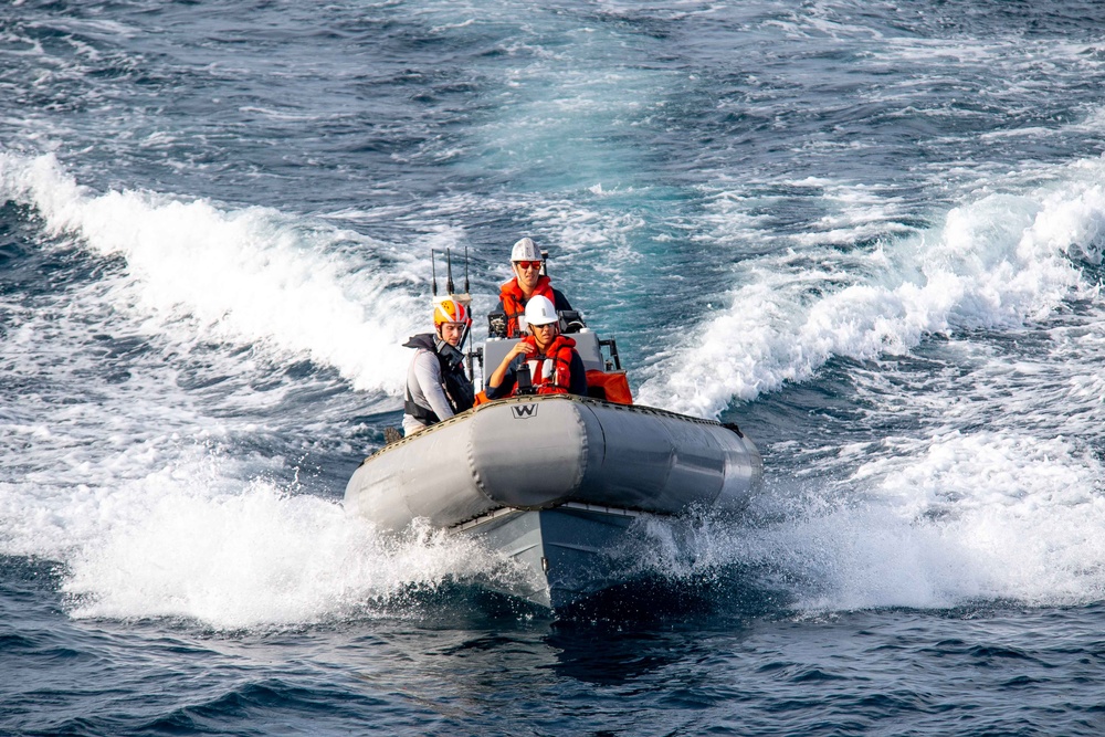 USS Daniel Inouye conducts small-boat operations