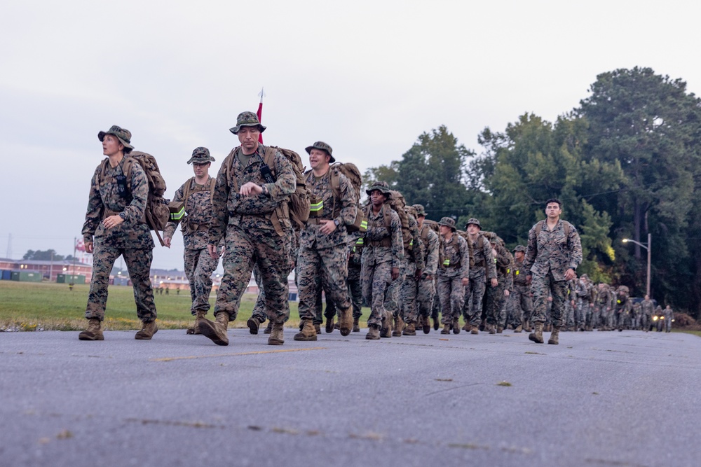 H&amp;S Battalion, SOI-E conducts hike at Camp Geiger