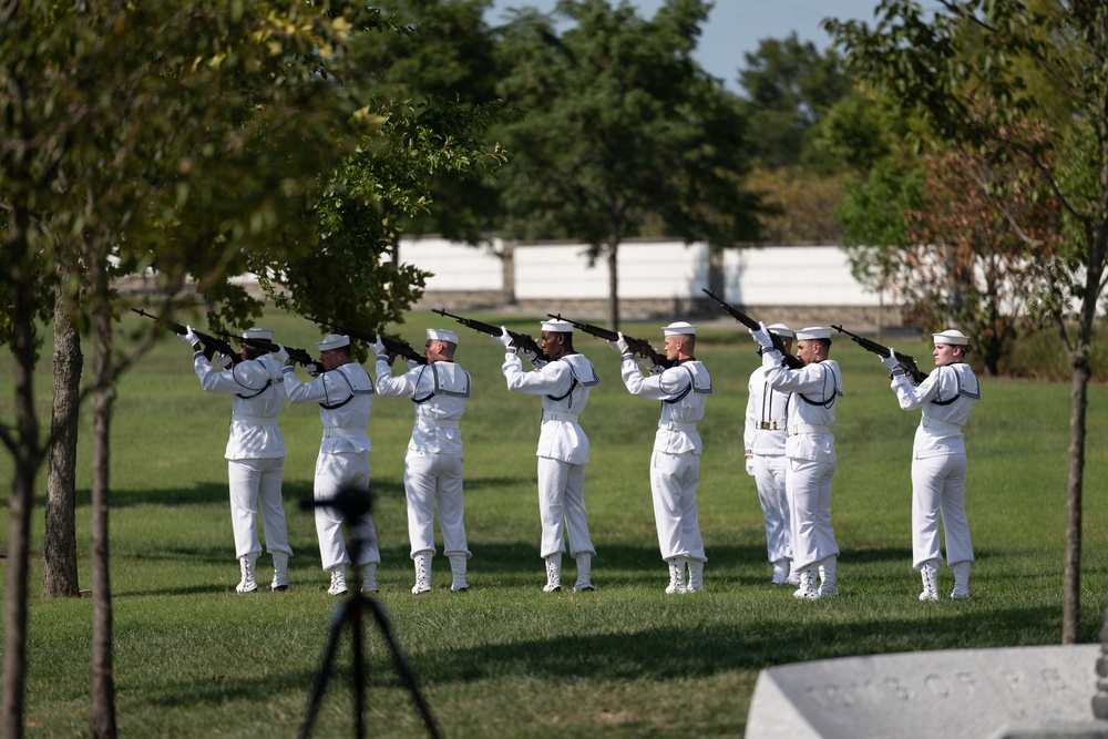 Military Funeral Honors with Funeral Escort are Conducted for U.S. Navy Mess Attendant 3rd Class David Walker in Section 62