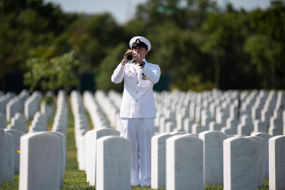 Military Funeral Honors with Funeral Escort are Conducted for U.S. Navy Mess Attendant 3rd Class David Walker in Section 62