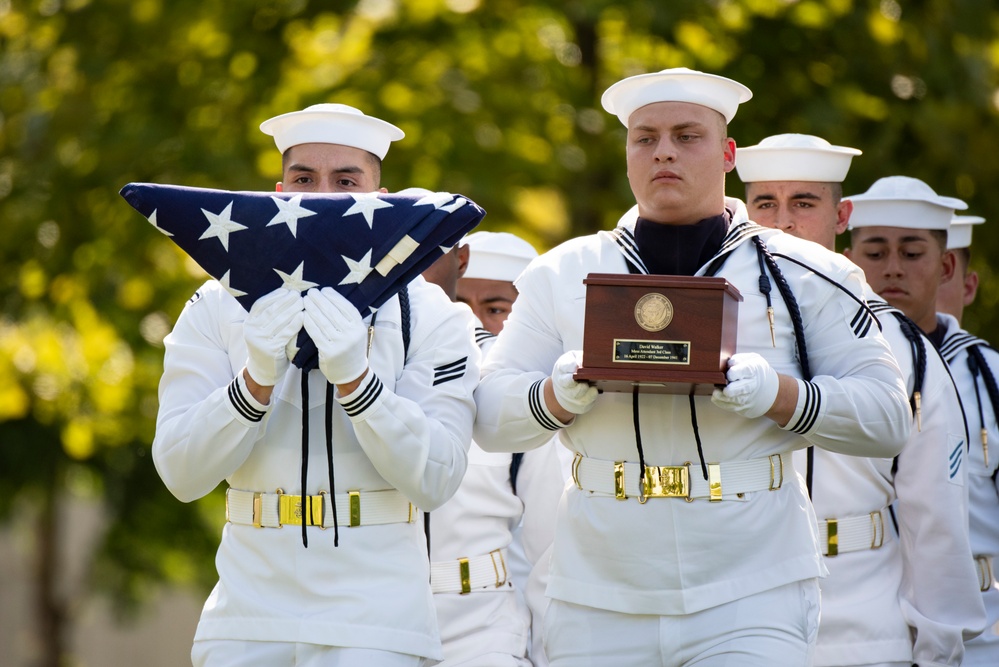 Military Funeral Honors with Funeral Escort are Conducted for U.S. Navy Mess Attendant 3rd Class David Walker in Section 62