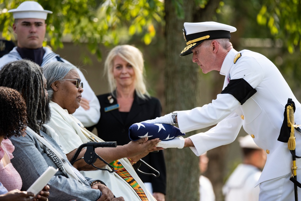 Military Funeral Honors with Funeral Escort are Conducted for U.S. Navy Mess Attendant 3rd Class David Walker in Section 62