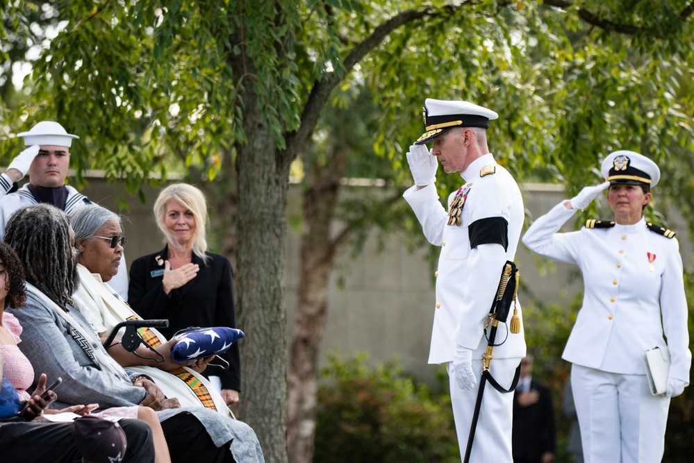 Military Funeral Honors with Funeral Escort are Conducted for U.S. Navy Mess Attendant 3rd Class David Walker in Section 62