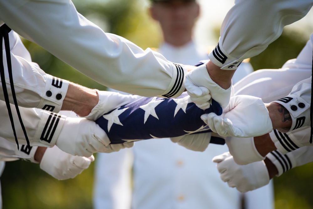 Military Funeral Honors with Funeral Escort are Conducted for U.S. Navy Mess Attendant 3rd Class David Walker in Section 62