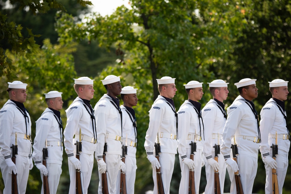 Military Funeral Honors with Funeral Escort are Conducted for U.S. Navy Mess Attendant 3rd Class David Walker in Section 62