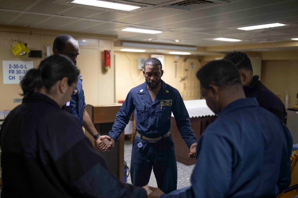 Sailors have a church meeting