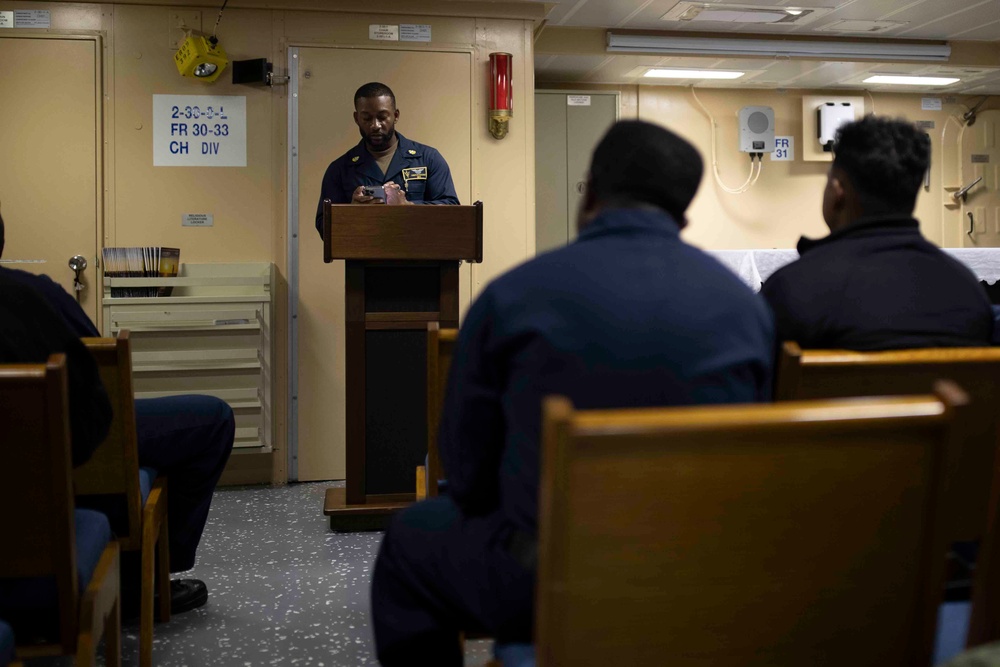 Sailors have a church meeting
