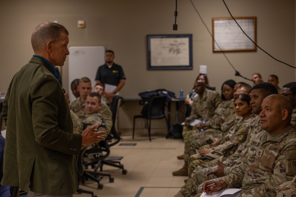 Retired Sgt. Maj. of the Army Michael A. Grinston visits Caserma Del Din, Italy