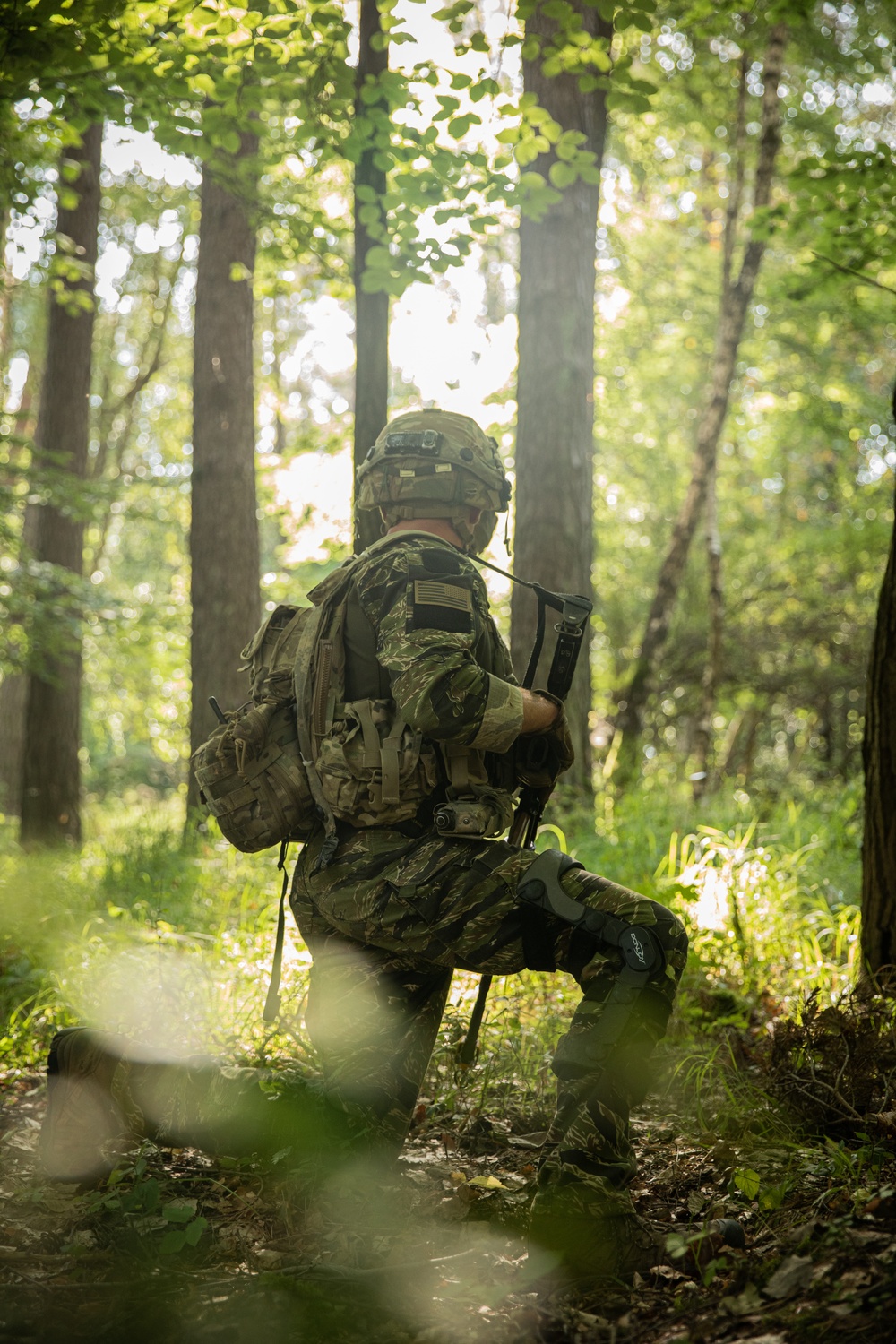 Opposing forces patrol during Saber Junction exercise