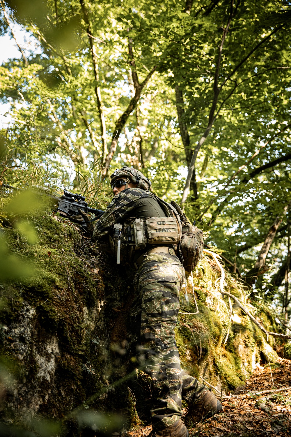 Opposing forces patrol during Saber Junction exercise