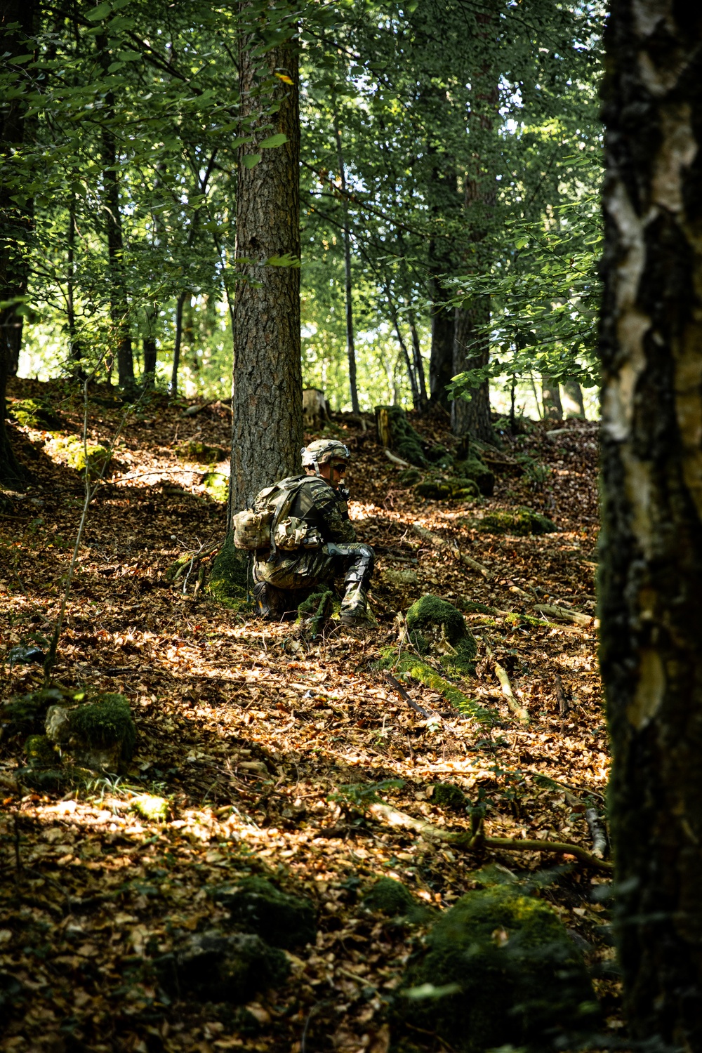 Opposing forces patrol during Saber Junction exercise