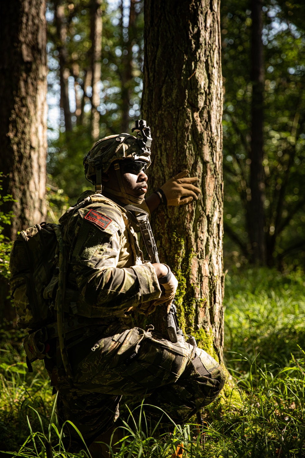 Opposing forces patrol during Saber Junction exercise