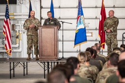 Commander and Commander Chief address the 157th ARW