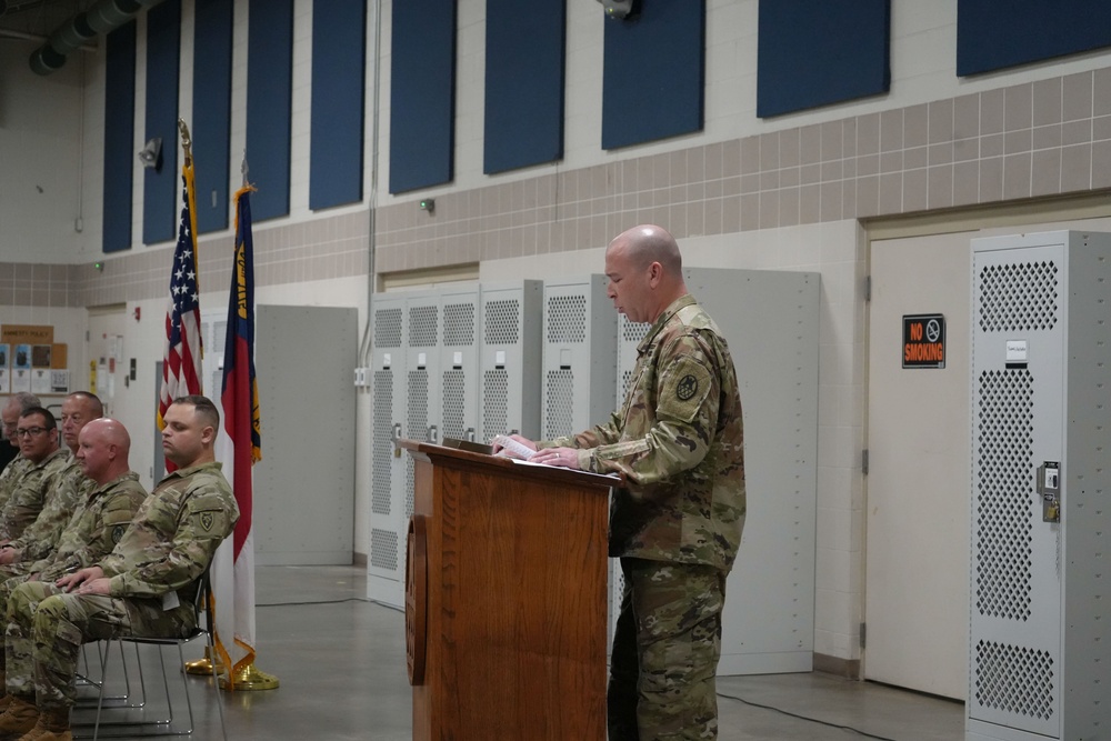 578th Forward Engineering Support Team, 130th Maneuver Enhancement Brigade, North Carolina National Guard conducts change of command ceremony in Charlotte North Carolina, Sept.7, 2024.