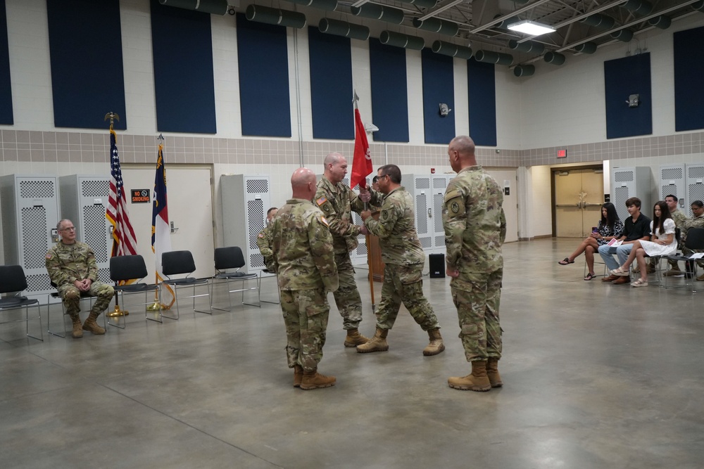 578th Forward Engineering Support Team, 130th Maneuver Enhancement Brigade, North Carolina National Guard conducts change of command ceremony in Charlotte North Carolina, Sept.7, 2024.