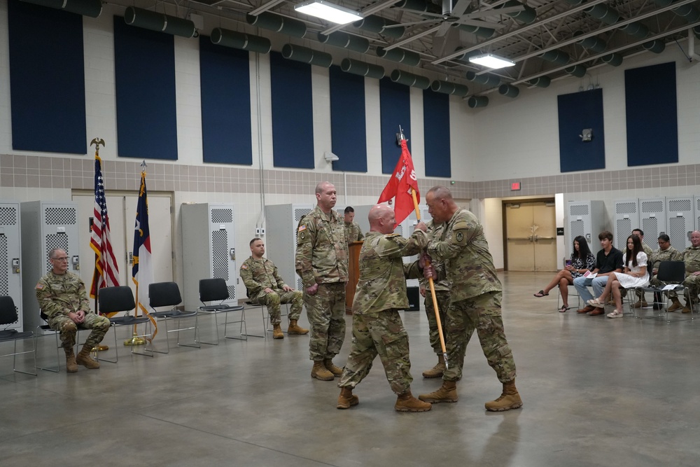 578th Forward Engineering Support Team, 130th Maneuver Enhancement Brigade, North Carolina National Guard conducts change of command ceremony in Charlotte North Carolina, Sept.7, 2024.