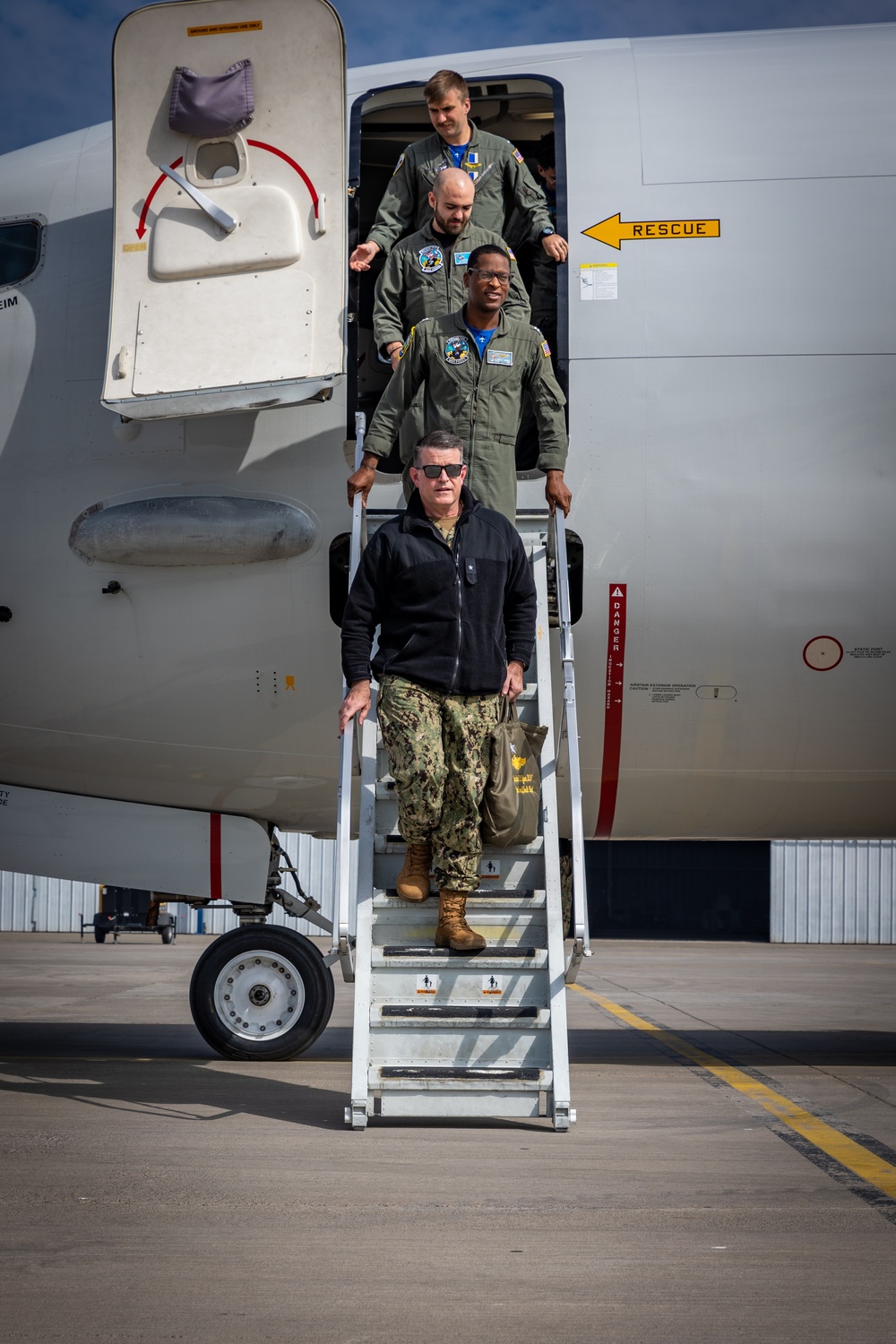 U.S. Navy Rear Adm. Lofgren observes flight operations during UNITAS LXV