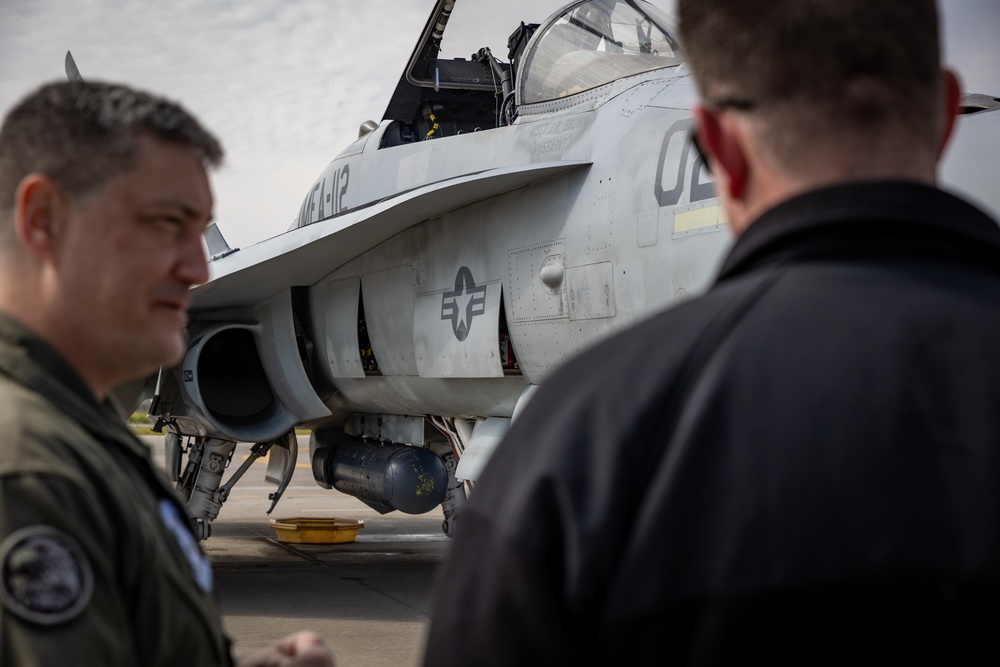 U.S. Navy Rear Adm. Lofgren observes flight operations during UNITAS LXV