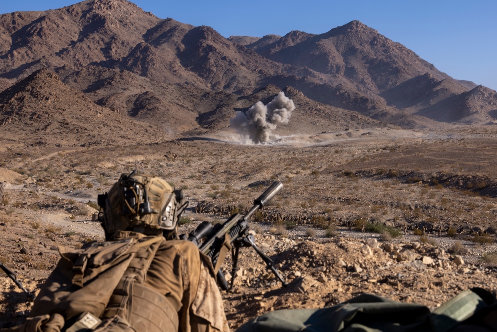 2nd Bn., 4th Marines conducts company-sized fire, maneuver range