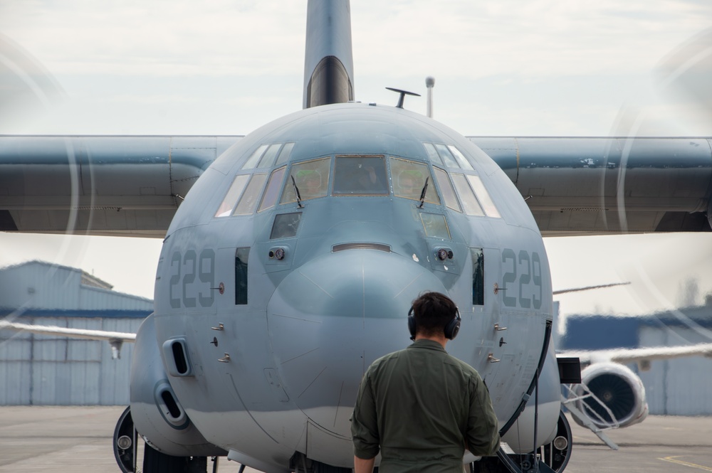 U.S. Marine F/A-18s with VMFA-112 and KC-130J with VMGR-234 support UNITAS LXV