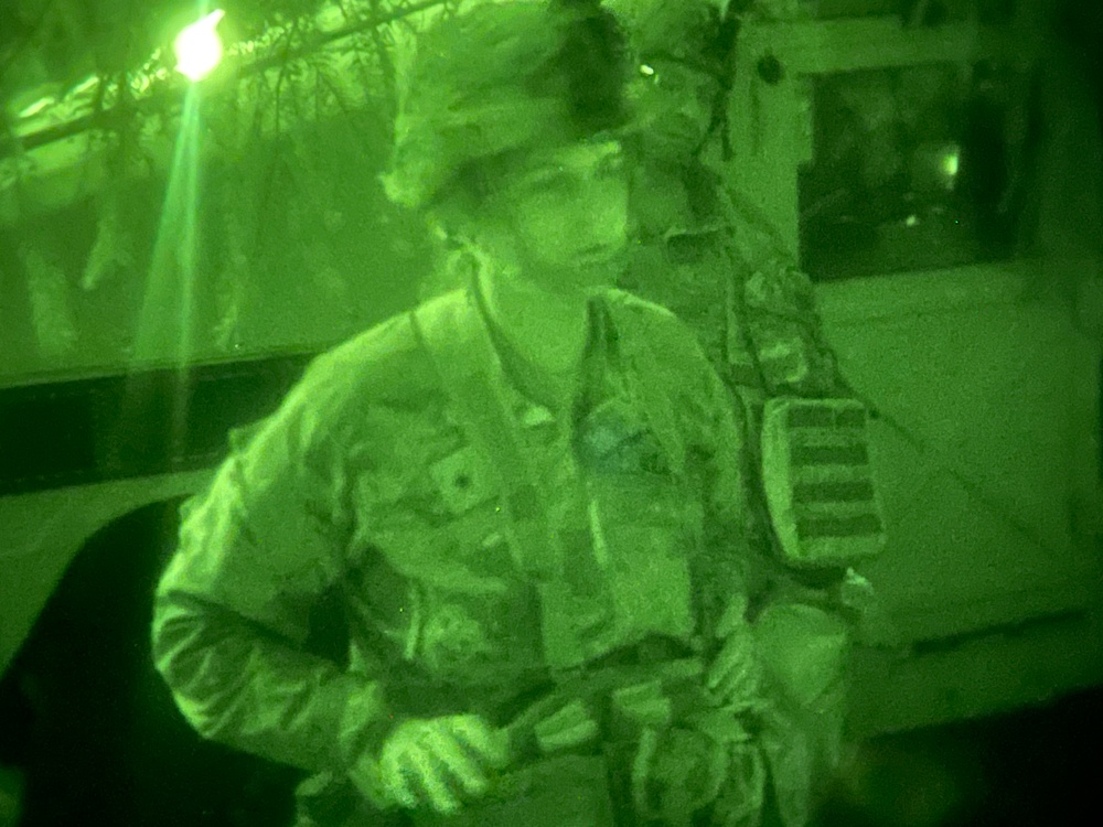 Military intelligence warfighters conduct night training as part of Always Engaged 24