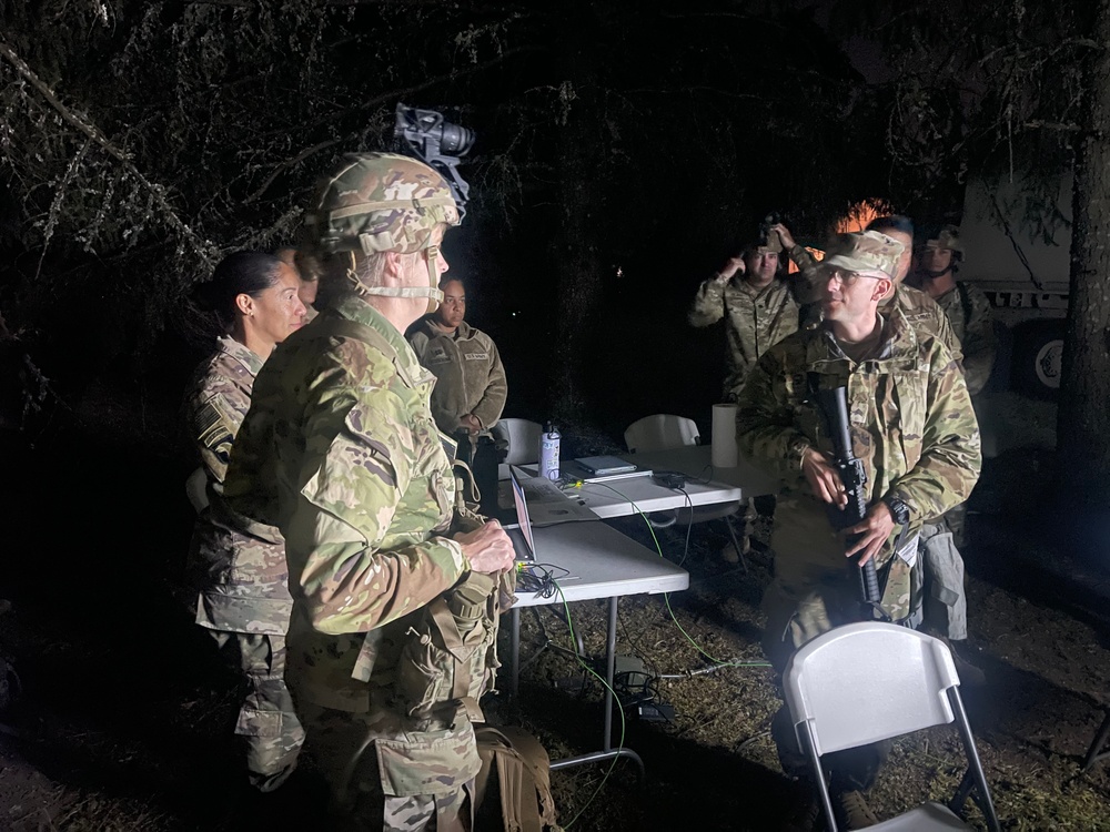 Military intelligence warfighters conduct night training as part of Always Engaged 24