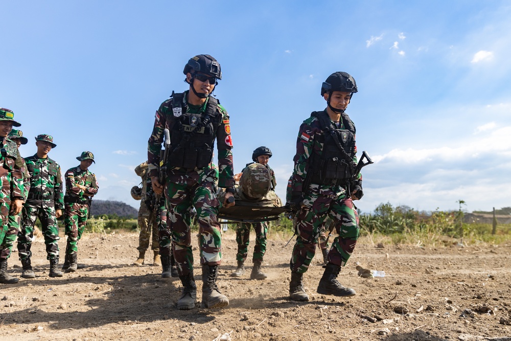 Multinational service members participate in patient onload, offload training during Super Garuda Shield 2024