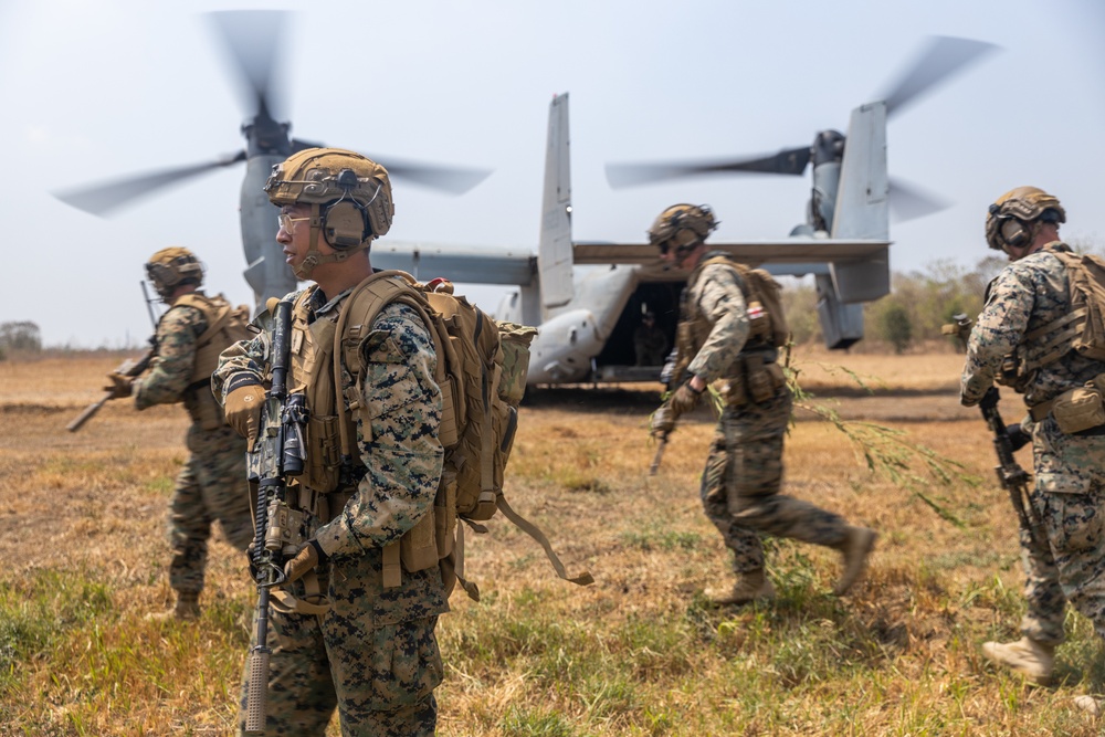 1st Bn., 1st Marines rehearses on, off drills with members of the Indonesian National Armed Forces during Super Garuda Shield 2024